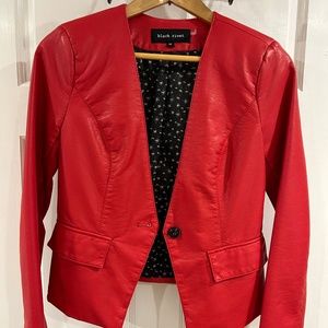 Red Leather Blazer Y2K
